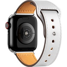 Cekar Store Apple Watch 42MM KR415 Luaz Deri Kordon - Beyaz