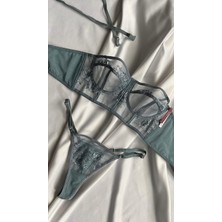 Hama Love Kadın Gri Dantelli Büstiyer Iç Çamaşır Takımı