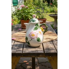 PremiumPort Şık Bej Renkli Wild-Rose Kahve ve Çay Demliği 1.5 L