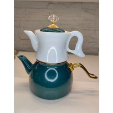 PremiumPort Seramik Büyük Boy Çaydanlık Seti Kırmızı Üst ve Alt 3.5l