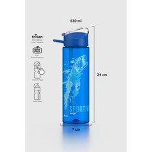Renga Falcon Spor Desenli 630 ml Pipetli Tritan Matara 912016 Mavi