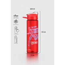Renga Falcon Spor Desenli 630 ml Pipetli Tritan Matara 912016 Kırmızı