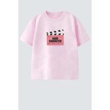 Monila Unisex Çocuk Pamuklu Bisiklet Yaka Baskılı T-Shirt