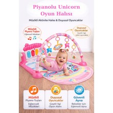 Babycim Piyanolu Unicorn Desenli Bebek Oyun Halısı – 0+ Ay, Hayvan Figürlü Işıklı ve Müzikli Gelişim Matı