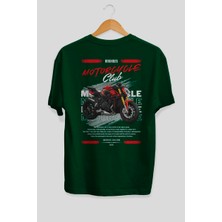 Ankhises Motosiklet Serisi 26 Arka Baskılı Oversize T-Shirt %100 Pamuk Erkek Kadın