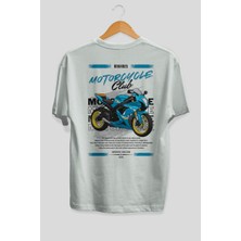 Ankhises Motosiklet Serisi 11 Arka Baskılı Oversize T-Shirt %100 Pamuk Erkek Kadın