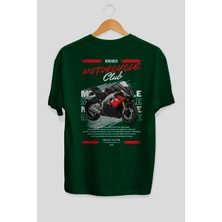 Ankhises Motosiklet Serisi 8 Arka Baskılı Oversize T-Shirt %100 Pamuk Erkek Kadın