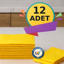 Nistabolje 12 Adet Sarı Bez 30 x 35 cm Genel Mutfak Bezi Temizlik Bezi