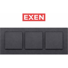 Exen Füme 3’lü Set Anahtar Seti Mekanizma + Çerçeve Sıva Altı Işık Anahtarı Modern Seri
