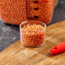 Storemax 6'lı Vakumlu Hava Geçirmez Ölçekli Siyah Saklama Kabı Seti - 2000 ml Ölçü Kapaklı Bakliyat Kabı Seti