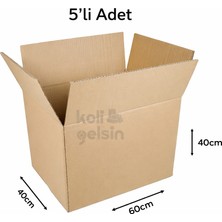 Koli Gelsin 60X40X40 cm Gramajlı Çift Oluklu Taşıma Kolisi