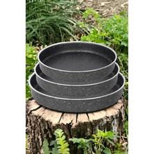 UltraMint Dayanıklı Granit 3'lü Fırın Tepsi Seti 28-32-36 cm