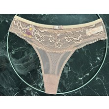 Biricik İç Giyim L/xl Beden Kadın Somon Rengi Dantelli Tanga 1 Adet