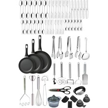 UltraMint 90 Parça Paslanmaz Çelik Çatal Kaşık Bıçak Mutfak Gereçleri Seti