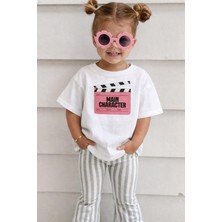 Monila Unisex Çocuk Pamuklu Bisiklet Yaka Baskılı T-Shirt