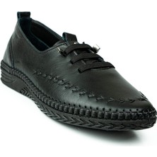 Voyager Z526 Siyah Deri Günlük Kadın Ayakkabı