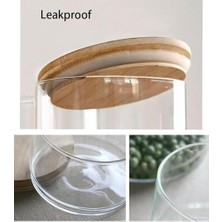 Storemax Bambu Kapaklı 320 ml 3 Lü Cam Kavonoz ve Kase Seti Kavanozlar Hava Geçirmez Kare Borosilikat Baharat Kabı,soslar,kuruyemiş,tahıl,bahara, Tuz, Şeker, Makarna, Bakliyat Için Ideal Sağlıklı Cam