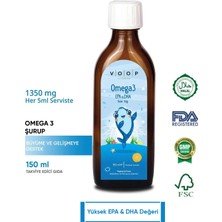 Voop Çocuklara Özel Omega 3 Balık Yağ Portakal Aromalı Şurup | Yüksek EPA & DHA Kaynağı  - 150 ml