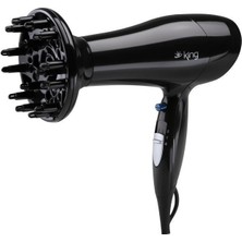 King K-428 Adora 2000 W Saç Kurutma Makinesi – Difüzörlü, İyon Teknolojili, Soğuk Hava ve 2 Hız Ayarı, Hafif ve Sessiz Tasarım