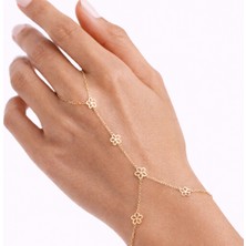 Hakan Mücevherat Çiçek Figürlü 14 Ayar Altın Şahmeran Bileklik