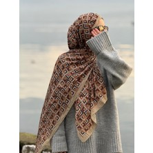 Qalortex Scarf Bambu Crash Şal-Labirent Desen-Taba