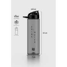 Renga Lidya Yazı Desenli 630 ml Tritan Matara 912033 Siyah