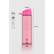 Renga Lidya Yazı Desenli 630 ml Tritan Matara 912033 Fuşya