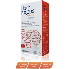 Liporin Focus Brain Sitikolin-Omega 3-DHA-EPA-B12-D3-B6 İçeren Takviye Edici Gıda 30 Kapsül