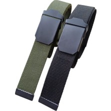 Deribond 2 Adet Erkek Kemeri Siyah ve Haki Palaska Tarzı