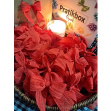 Pratikbox Keten Büyük Boy Fiyonk / 2,5 Cm'lik / Hediyelik / Süsleme /kırmızı Renk/ 50 Adet