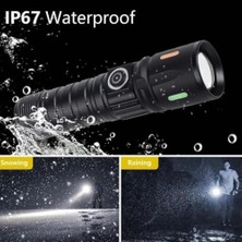 Storemax El Feneri LED USB Şarjlı-Ultra Güçlü Parlak Orta Boy El Feneri [enerji Sınıfı A++]ortam Lambası Deprem,,jandarma,zabıta,bekçi Zoom Yüksek Lümen Powerbank Özellikli (Yüksek Parlaklık)