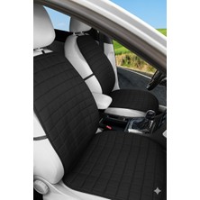 Tusba Market Siyah Keten Oto Koltuk Minderi Cepli 2’li Set | Ön Iki Sırt Destekli Araba Koltuk Minderi 1+1