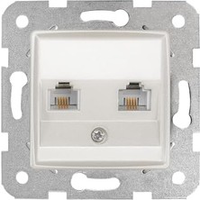 Storemax Sedef Beyaz Ikili Nümeris Cat3 Mekanizma ve Kapak