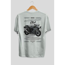 Ankhises Motosiklet Serisi 10 Arka Baskılı Oversize T-Shirt %100 Pamuk Erkek Kadın