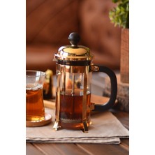 PremiumPort Şık 350 ml Altın Renkli French Press Kahve Demleme Aracı