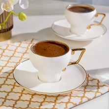 Nehir Kelsey 6 Kişilik 12 Parça Porselen Kahve Fincan Takımı