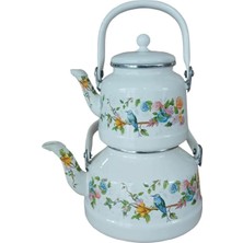 PremiumPort Şık Emaye Çaydanlık Takımı, Dayanıklı ve Kullanışlı Tasarım