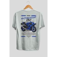 Ankhises Motosiklet Serisi 31 Arka Baskılı Oversize T-Shirt %100 Pamuk Erkek Kadın