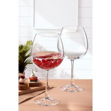 UltraMint 12'li Cam Şarap ve Su Kadehi, Şık Kırmızı Renkli Balon Tasarımı