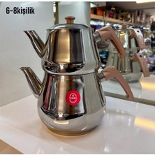 PremiumPort Paslanmaz Çelik Çaydanlık Takımı, Damla Model, Aile Boy, 6-8 Kişilik