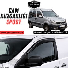 ŞüsCarOto Aksesuar Renault Kangoo 1 1998-2007 Uyumlu Mugen Cam Rüzgarlığı Seti Piano Black 2\'li Ithal Parlak Siyah