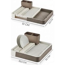 Storemax Açılır Kapanır Sürgülü Bulaşık Sepeti ve Kurutmalık – Genişleyebilir Pratik Mutfak Düzenleyici | Çatal Kaşıklık ve Tabak Bölmeli, Yerden Tasarruf Ettiren (32CM Veya 52CM Uzunluk)