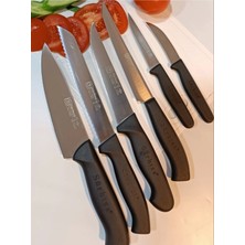 UltraMint 6 Parça Siyah Mutfak Bıçak Seti, Şık ve Dayanıklı Tasarım