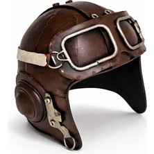 Hediyemio Dekoratif Metal Pilot Kaskı – Nostaljik Havacılık Temalı Masa & Raf Dekoru