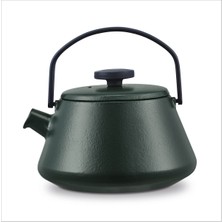 PremiumPort T-Time Pine Green Demir Döküm Demlik, Şık ve Dayanıklı Çaydanlık