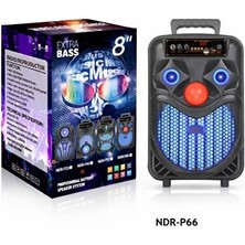 Digi Monster NDR-P66 20W Bluetooth Parti Hoparlörü • 8” Woofer • Rgb LED • Karaoke • Tws • Fm