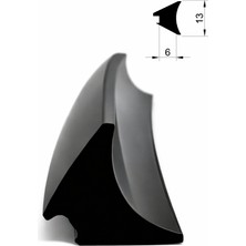 MAKPLASTİK FİTİL PROFİL A 044  Cam Fitili 6  mm Siyah 16 Metre