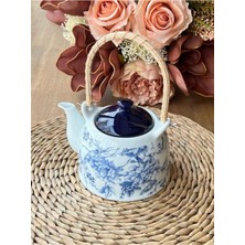 PremiumPort Şeffaf Hasır Saplı Porselen Demlik, Çay Demleme Şıklığı