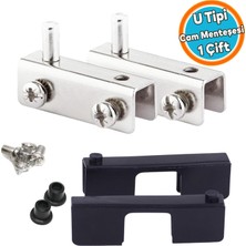 Nzb U Tipi Cam Raf Ahşap Menteşesi Cam Tutucu Etejer Krom