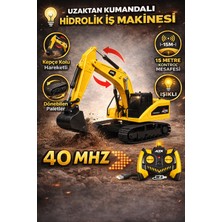 Yıldırım Oyuncak Uzaktan Kumandalı Işıklı Şarjlı 40 Mhz 15 M Kontrol Metal Uçlu Hareketli Kepçe Çok Fonksiyonlu Oyuncak Ekskavatör